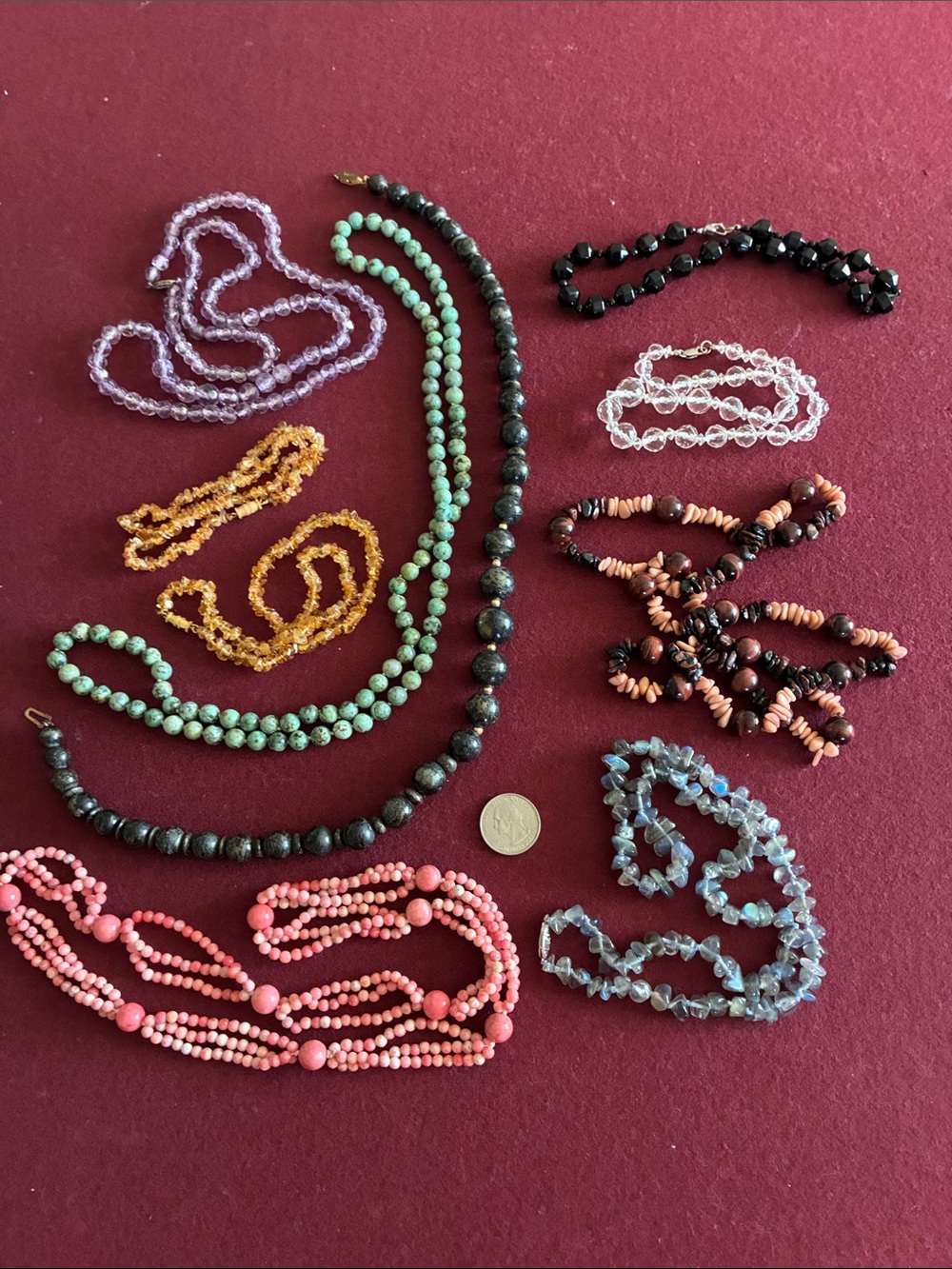 Mixed Gemstone Necklace Set